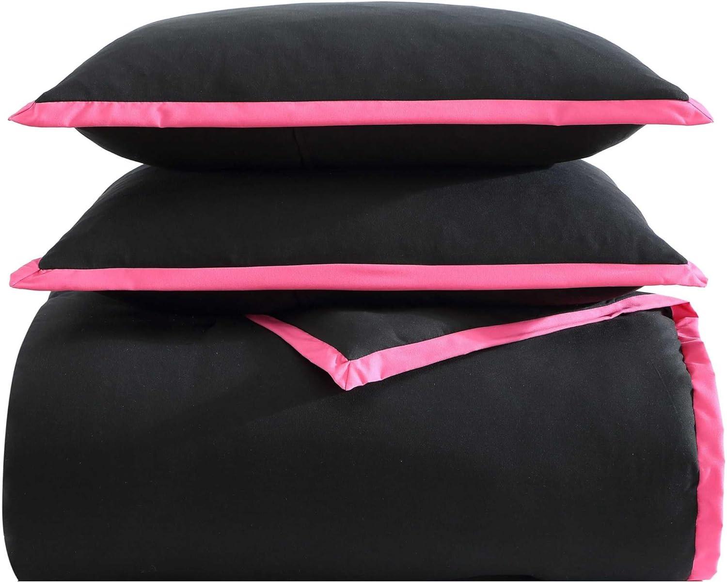 imageBetsey Johnson Solid Microfiber White Print 4 Piece Comforter SetFullQueenSignature Hotel Solid Black