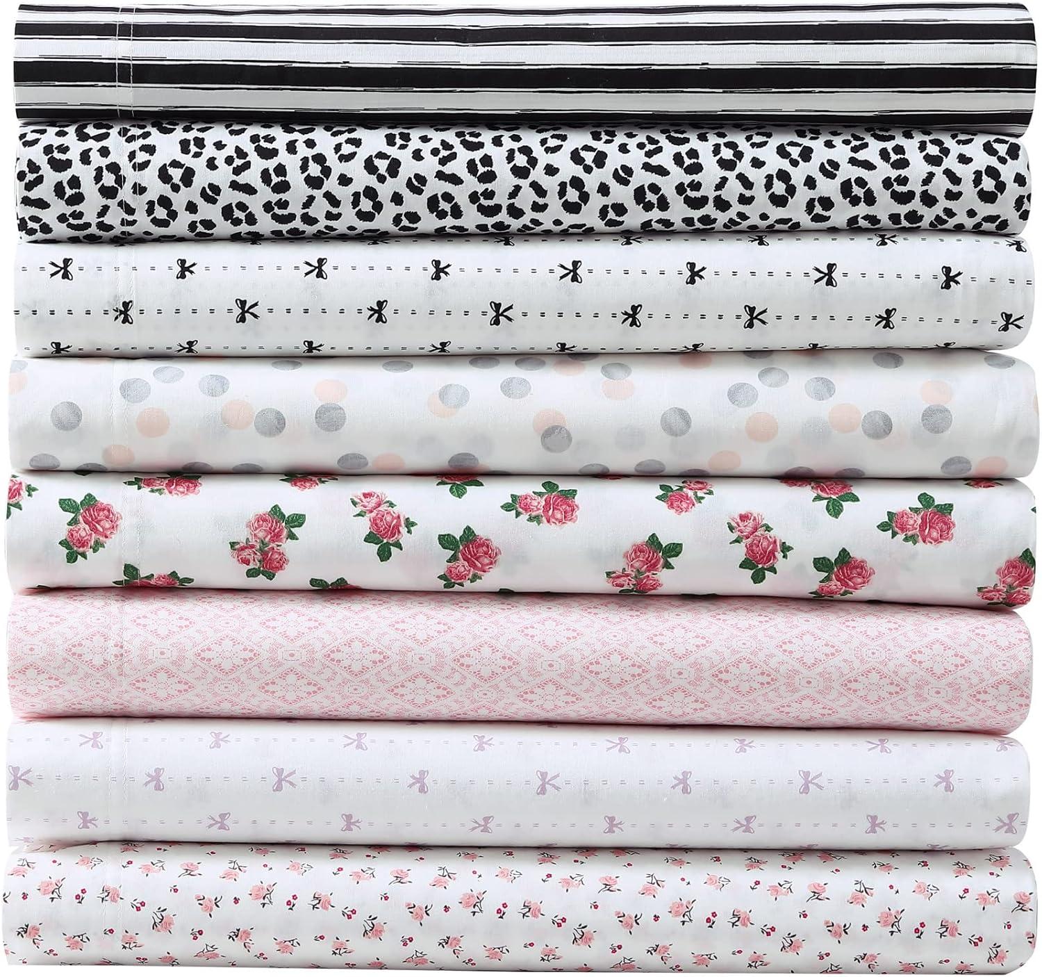 imageBetsey Johnson Teeny Tiny Roses Cotton Pink 4 Piece Sheet SetQueenBaby Buds Pink