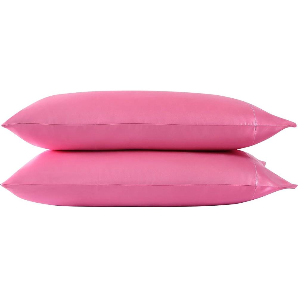 imageBetsey Johnson Solid Satin White 2 Piece PillowcasesStandard ShamPink