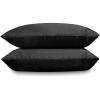 imageBetsey Johnson Solid Satin White 2 Piece PillowcasesStandard ShamBlack