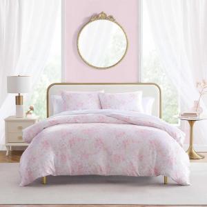 Betsey Johnson – Queen Duvet Cover, Soft Bedding Set with Matching Shams, Ideal Bed Essentials (Wonderland Stripe Black, Queen)(Butterfly Garden Pink)