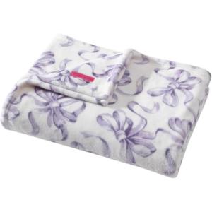 Betsey Johnson Bouquet Day Plush-Fleece Blue Throw Blanket-50X70(Ballet Bows Purple)