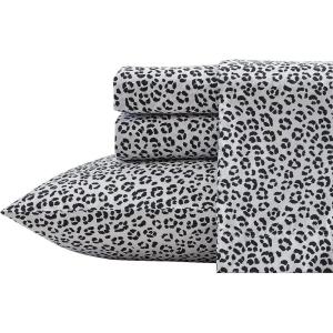 Betsey Johnson Teeny Tiny Roses Cotton Pink 4 Piece Sheet Set-Queen(Luxe Leopard Black/White)
