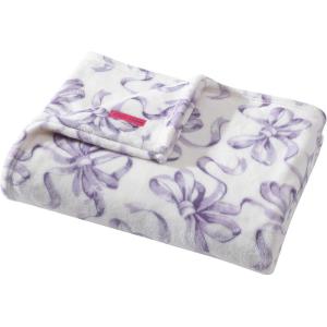 Betsey Johnson Vintage Floral Black Full/Queen Blanket(Ballet Bows Purple)