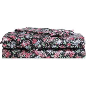 Betsey Johnson Vintage Floral Pink 100% Microfiber Queen Sheet Set(Confetti Floral Pink)