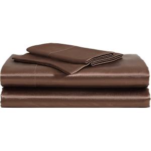 Betsey Johnson Vintage Floral Pink 100% Microfiber Queen Sheet Set(Solid Brown)