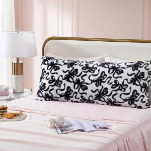 Betsey Johnson – Throw Pillow, Plush Pillow with Hidden Zipper, Throw Pillow for Couch or Bed (Ballet Bows Grey, 20″ x 48″)(Ballet Bows Grey)