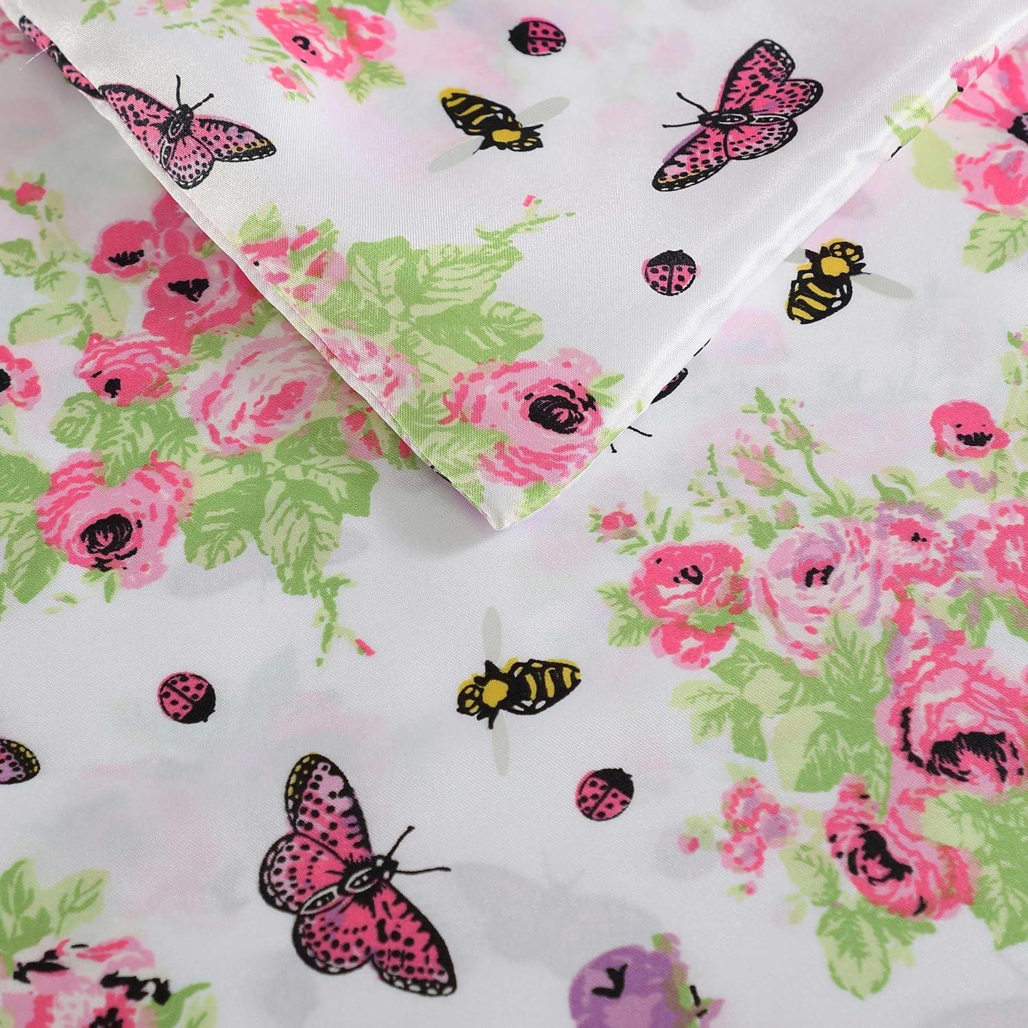 image:imageBetsey Johnson Queen Duvet Cover Set Ultra Soft amp Reversible Bedding with Button Closure 3 Piece Bed Set with Matching Pillowcases Queen Bee FloralBouquet Pink