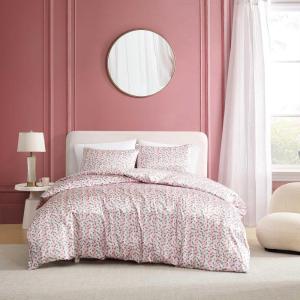 Betsey Johnson – Queen Duvet Cover Set, Ultra Soft & Reversible Bedding with Button Closure, 3 Piece Bed Set with Matching Pillowcases (Rose Stripe Pink)