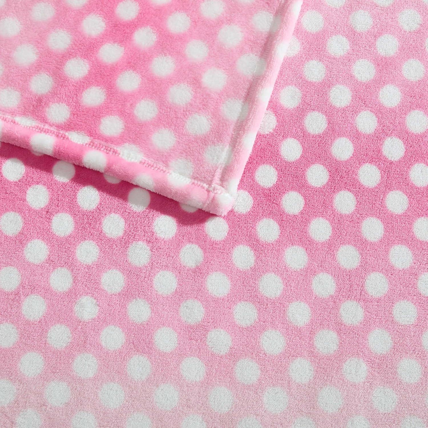 image:imageBetsey Johnson Plush Throw Blanket for Couch or Bed Soft Reversible Western Fleece Throw Cozy Printed Soft Blanket Ballet Bows Grey 50 x 70Ombre Dots Pink