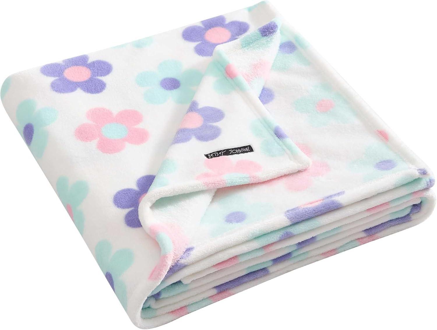 image:imageBetsey Johnson Plush Throw Blanket for Couch or Bed Soft Reversible Western Fleece Throw Cozy Printed Soft Blanket Ballet Bows Grey 50 x 70Retro Daisy Toss Purple