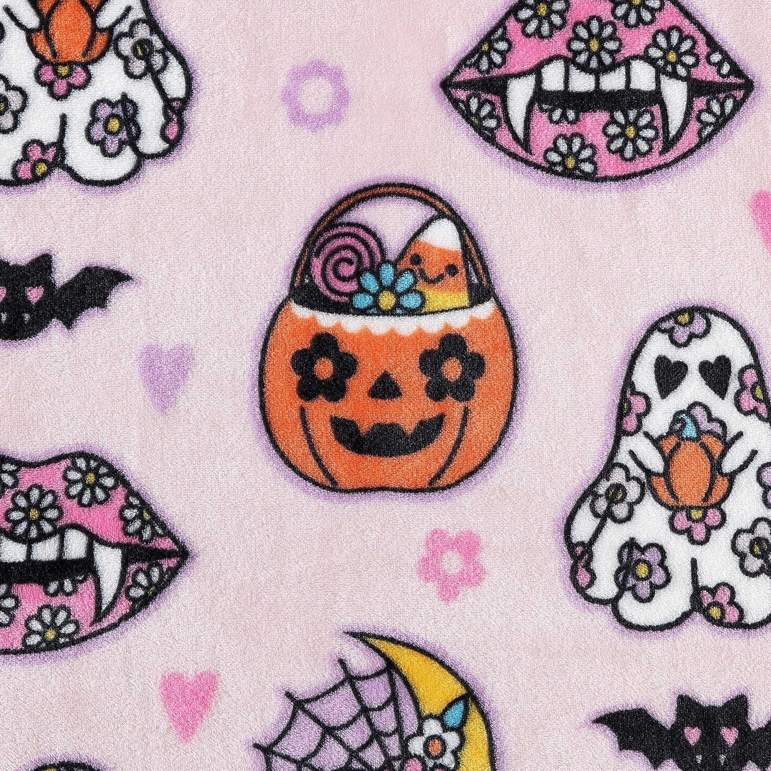 image:imageBetsey Johnson Plush Throw Blanket for Couch or Bed Soft Reversible Western Fleece Throw Cozy Printed Soft Blanket Ballet Bows Grey 50 x 70Retro Halloween Pink