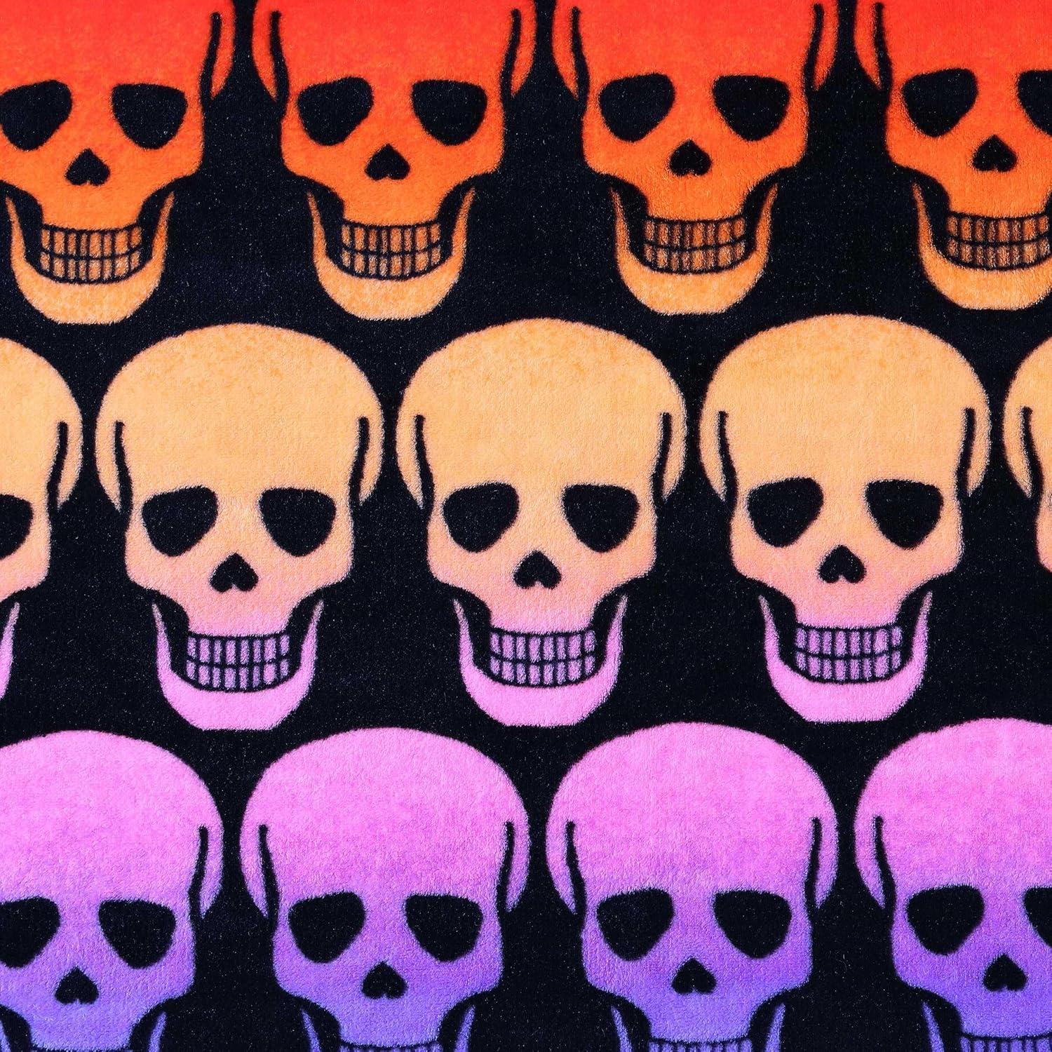 image:imageBetsey Johnson Plush Throw Blanket for Couch or Bed Soft Reversible Western Fleece Throw Cozy Printed Soft Blanket Ballet Bows Grey 50 x 70Skull Ombre Black