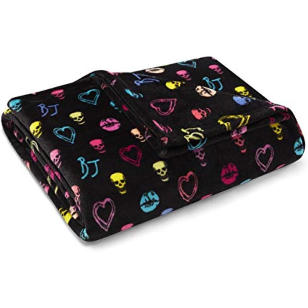 image:imageBetsey Johnson  Plush Throw Blanket for Couch or Bed Soft Reversible Western Fleece Throw Cozy Printed Soft Blanket Ballet Bows Grey 50 x 70Betseys Signature