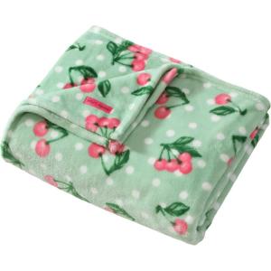 Betsey Johnson – Plush Throw Blanket for Couch or Bed, Soft Reversible Western Fleece Throw, Cozy Printed Soft Blanket, Ballet Bows Grey, 50″ x 70″(Cherry Dots)