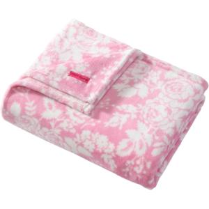 Betsey Johnson – Plush Throw Blanket for Couch or Bed, Soft Reversible Western Fleece Throw, Cozy Printed Soft Blanket, Ballet Bows Grey, 50″ x 70″(Cottage Floral)